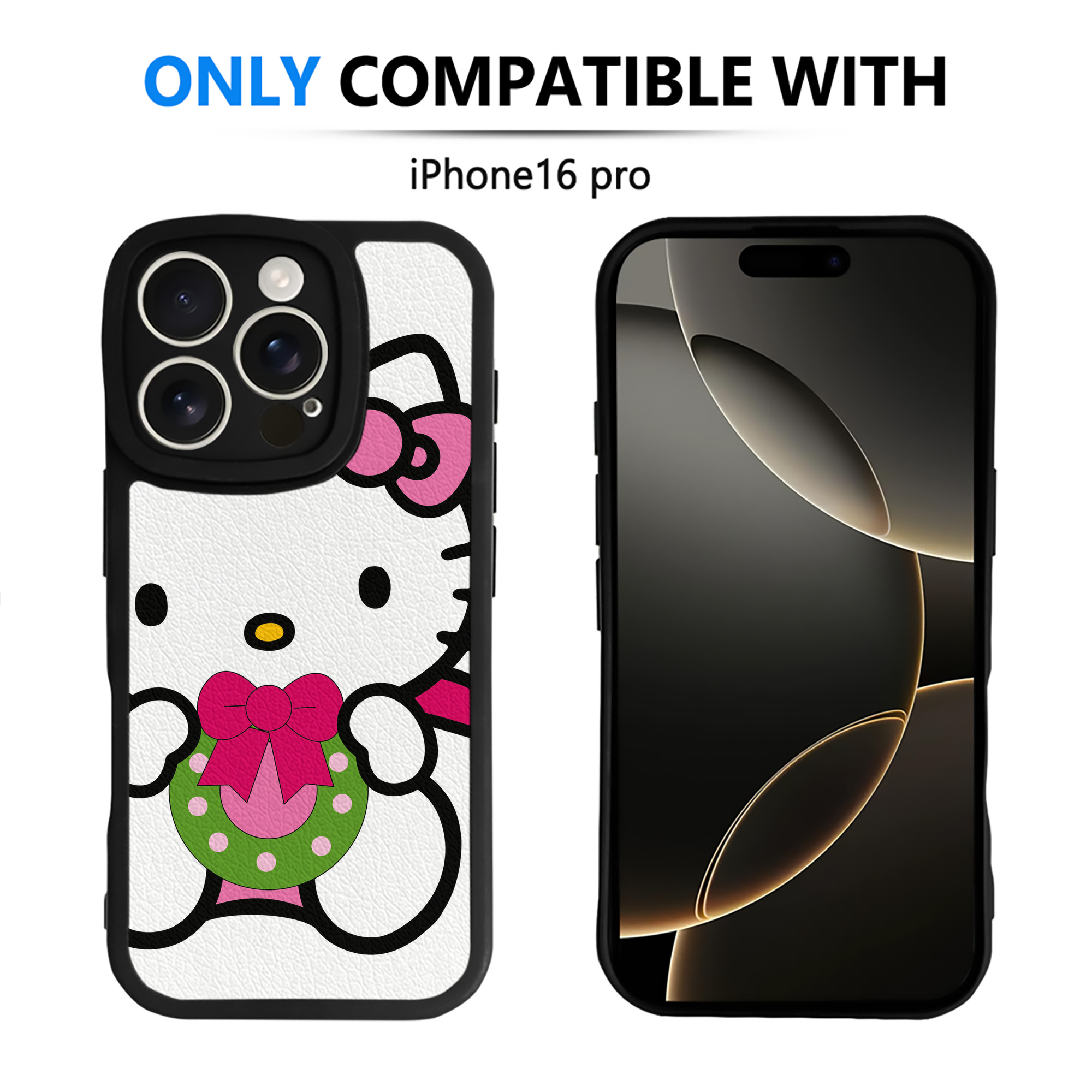 （画像用） Hello Kitty ハローキティ 【iPhone 16シリーズ対応】シリコンスマホケース（レザー調） 材質：シリコン